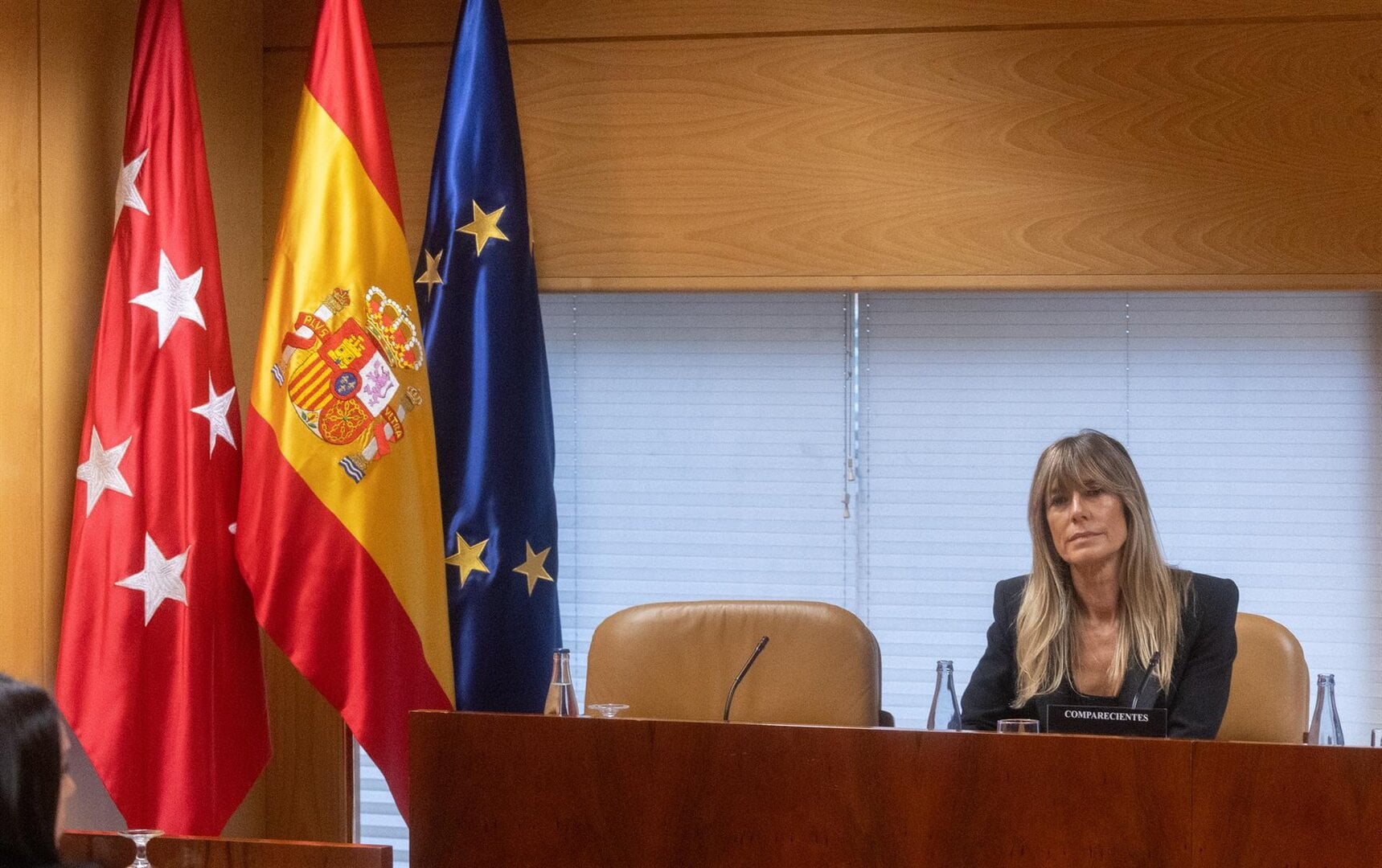 La mujer del presidente del Gobierno, Begoña Gómez, durante la comisión de investigación de la Asamblea de Madrid, a 13 de noviembre de 2024, en Madrid (España)./ EP