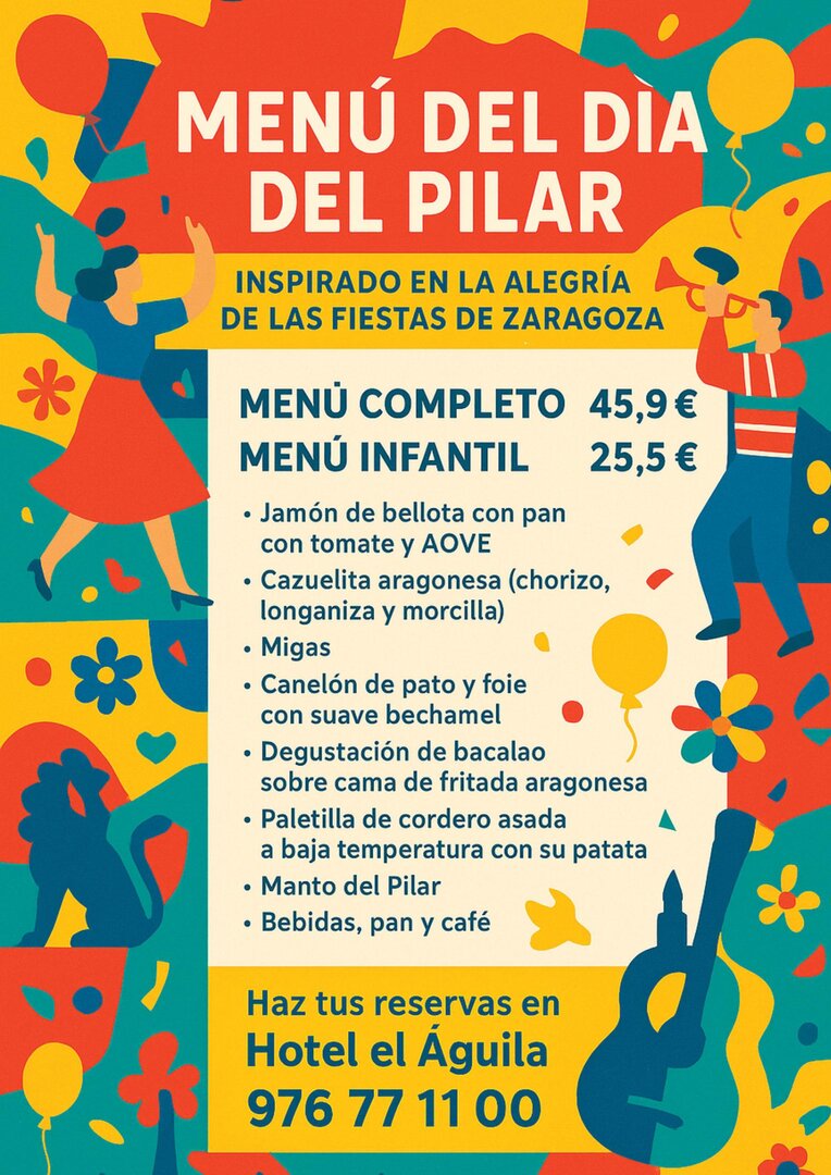 Menú día del Pilar Restaurante Velagua