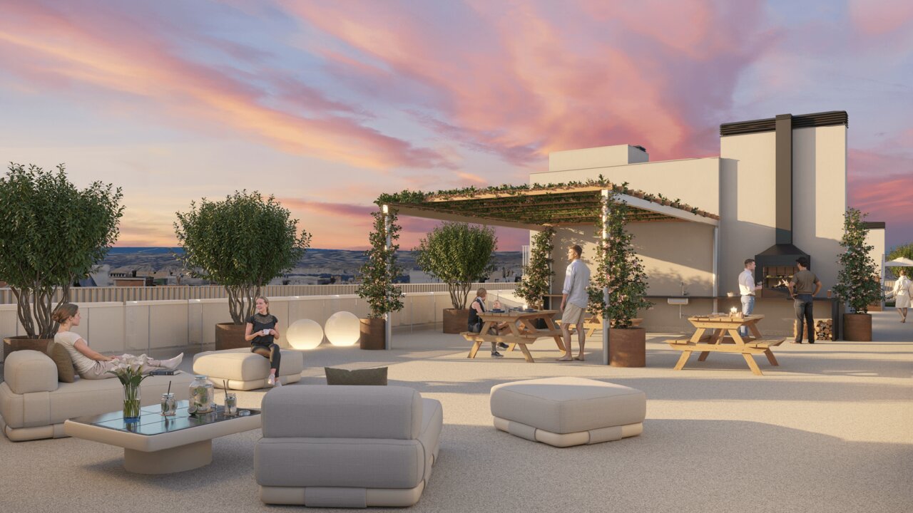 Zona de chill-out con merendero y barbacoa / LUJAMA Grupo Inmobiliario