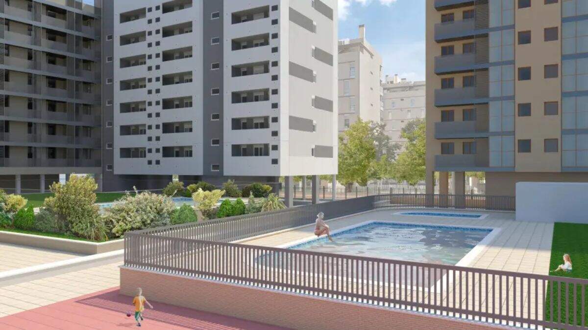 Residencial Luesia, en la Calle Luesia 29 del barrio zaragozano de la Azucarera. / PRONISA