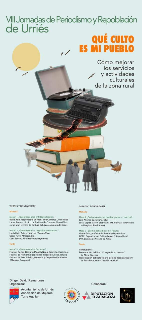 Cartel de las Jornadas de Periodismo y Repoblación de Urriés. / DPZ