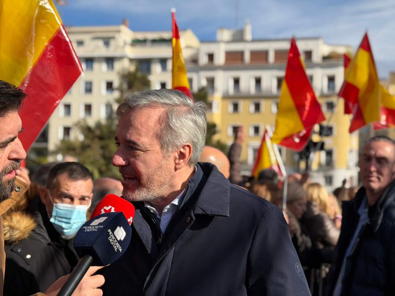 Jorge Azcón, presidente del Gobierno de Aragón, durante a manifestación -/ PP Aragón