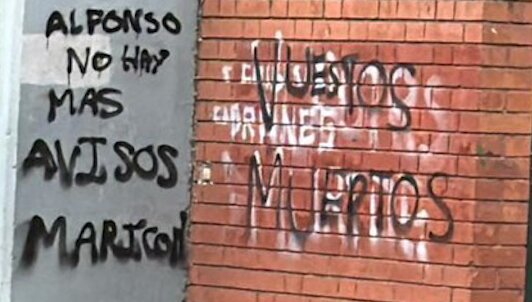 Una de las pintadas del Colegio Pilar Lorengar / Cedida