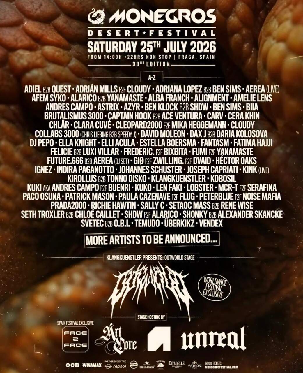 Primer avance de artistas del Monegros Desert Festival 2026