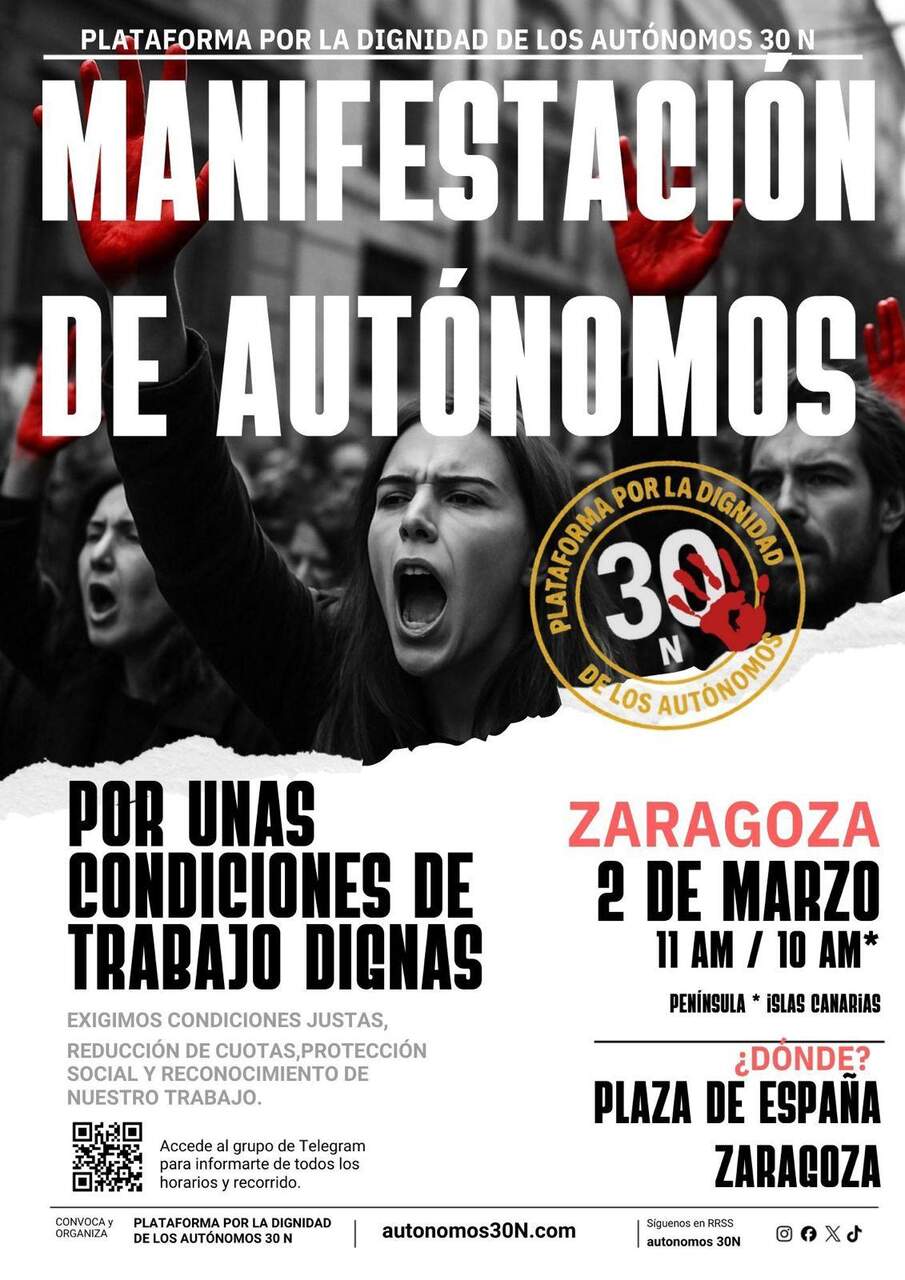 Manifestación de autónomos en Zaragoza
