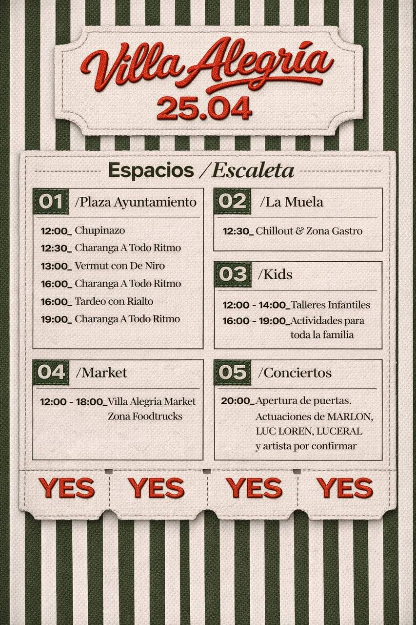 Programa de Villa Alegría 2026, en Urrea de Gaén. / HA