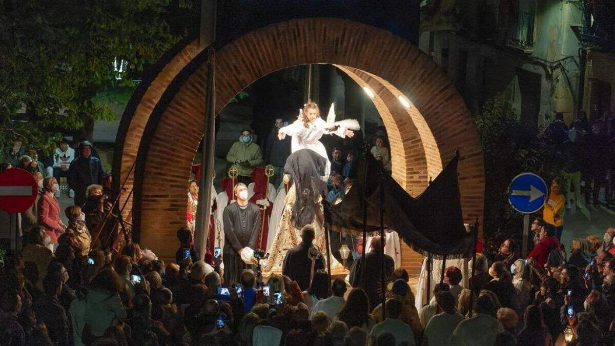 Bajada del Ángel, en la Semana Santa de Ariza. / DPZ