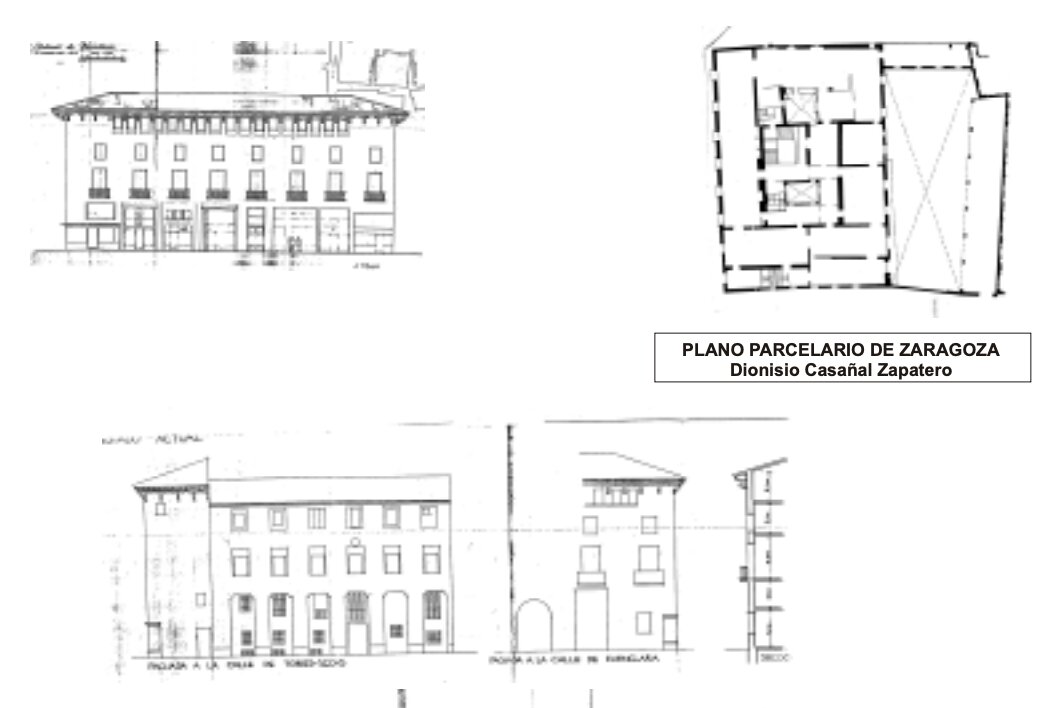 El plano parcelario del Palacio de Fuenclara, tal y como está recogido en el archivo documental del Ayuntamiento de Zaragoza / HOY ARAGÓN
