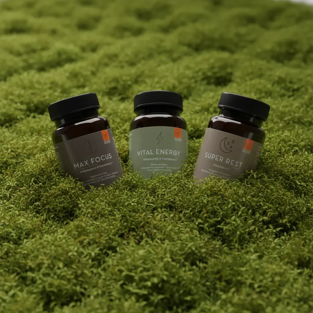 Los tres productos principales del pack ritual de bienestar Nayur Balance.