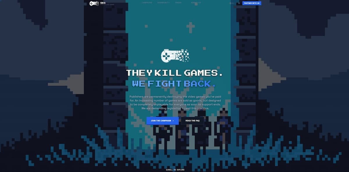 Plataforma "Stop Killing Games"